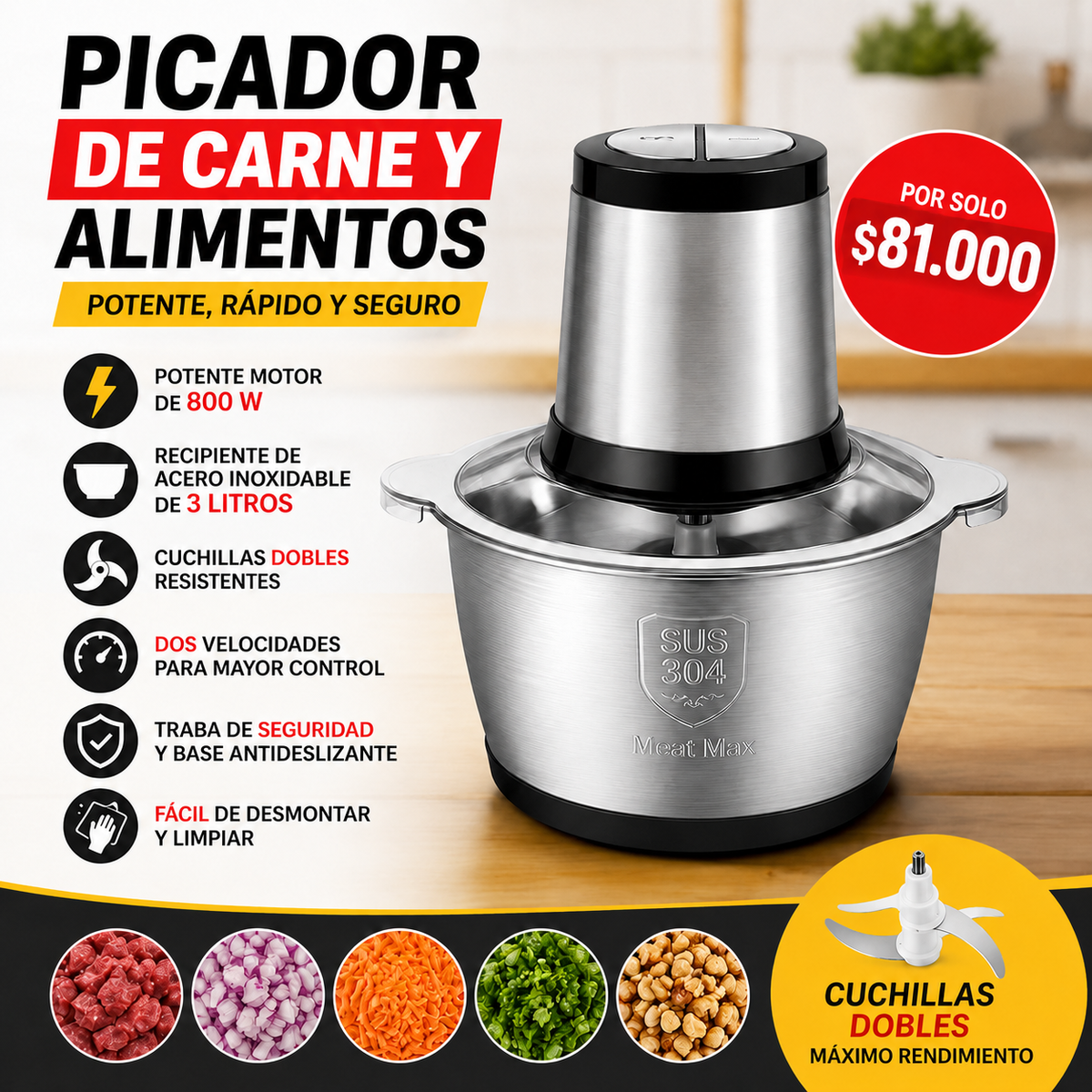 Procesador De Alimentos Multifuncional